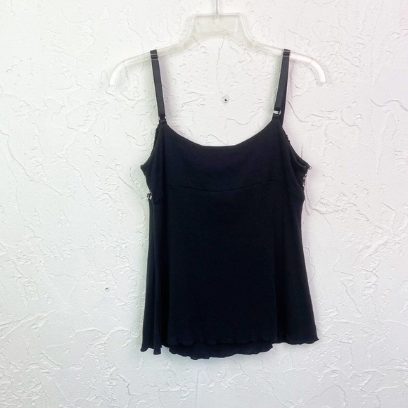 Y2K Early 2000s Retro INC Black Sequin Babydoll Tank Top Size Medium - Picture 6 of 6